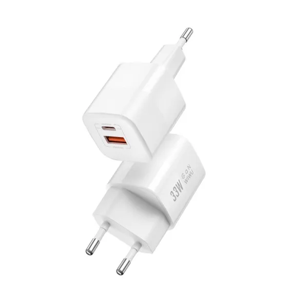 Блок WIWU Nano GaN USB-C+USB-A 33Вт